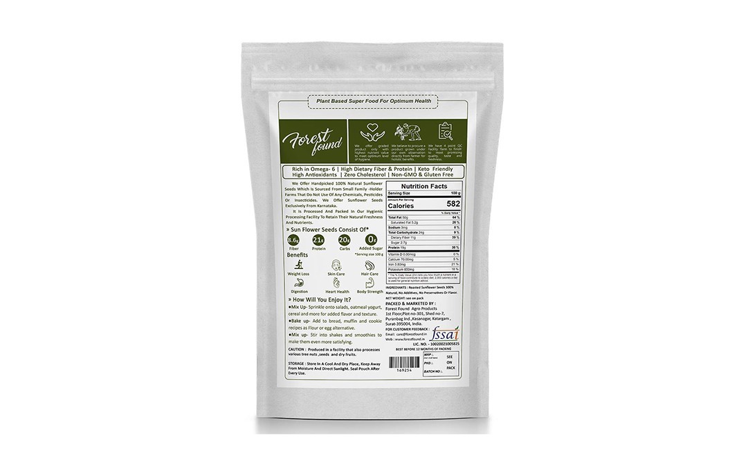 Forest Found Roasted Sunflower Seeds    Pack  250 grams
